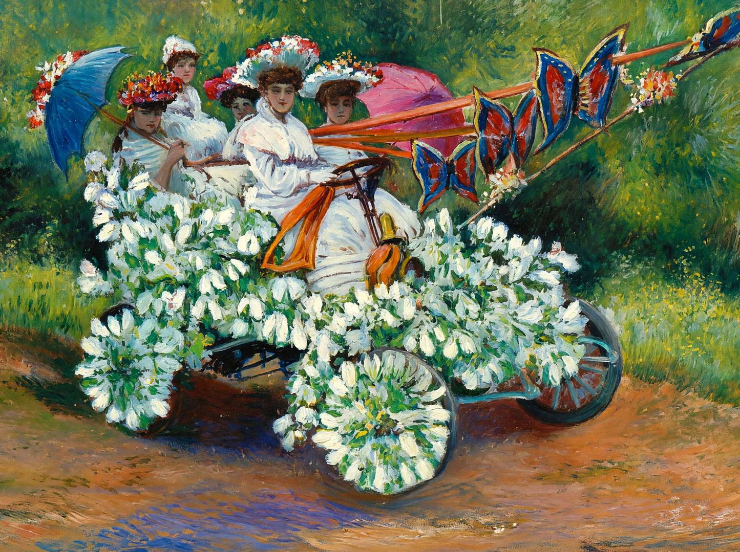 Among the Blossoms at Battle of Flowers in 1907 Art Print (7 Sizes)