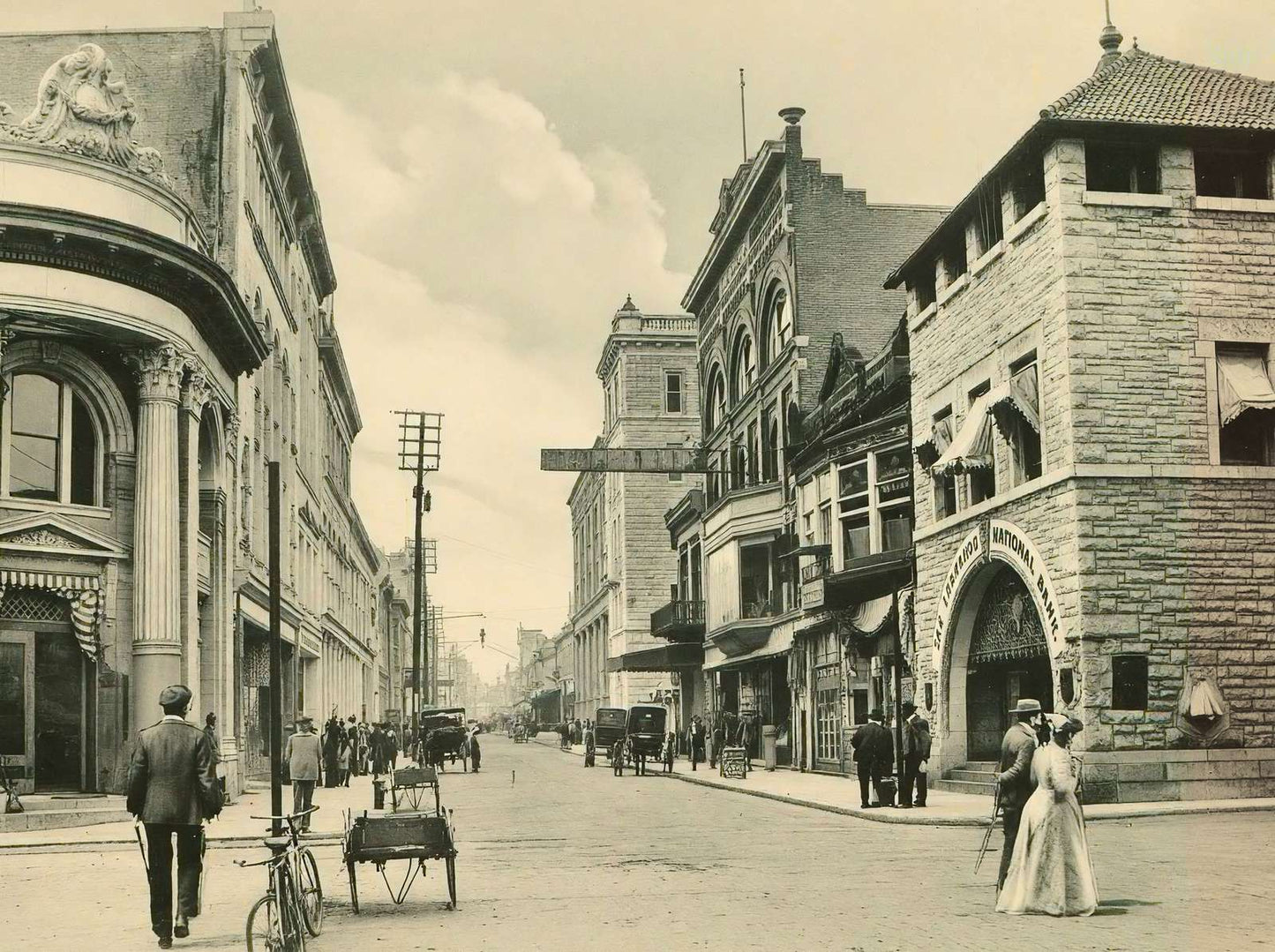 West Commerce Street San Antonio in 1906 Vintage Print (7 Sizes) - Reproduction