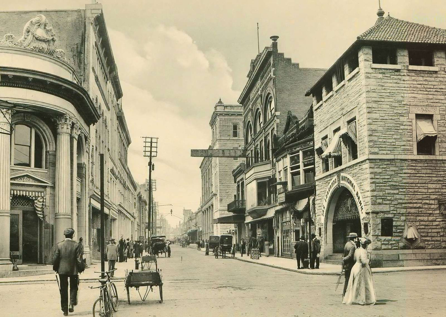 West Commerce Street San Antonio in 1906 Vintage Print (7 Sizes) - Reproduction