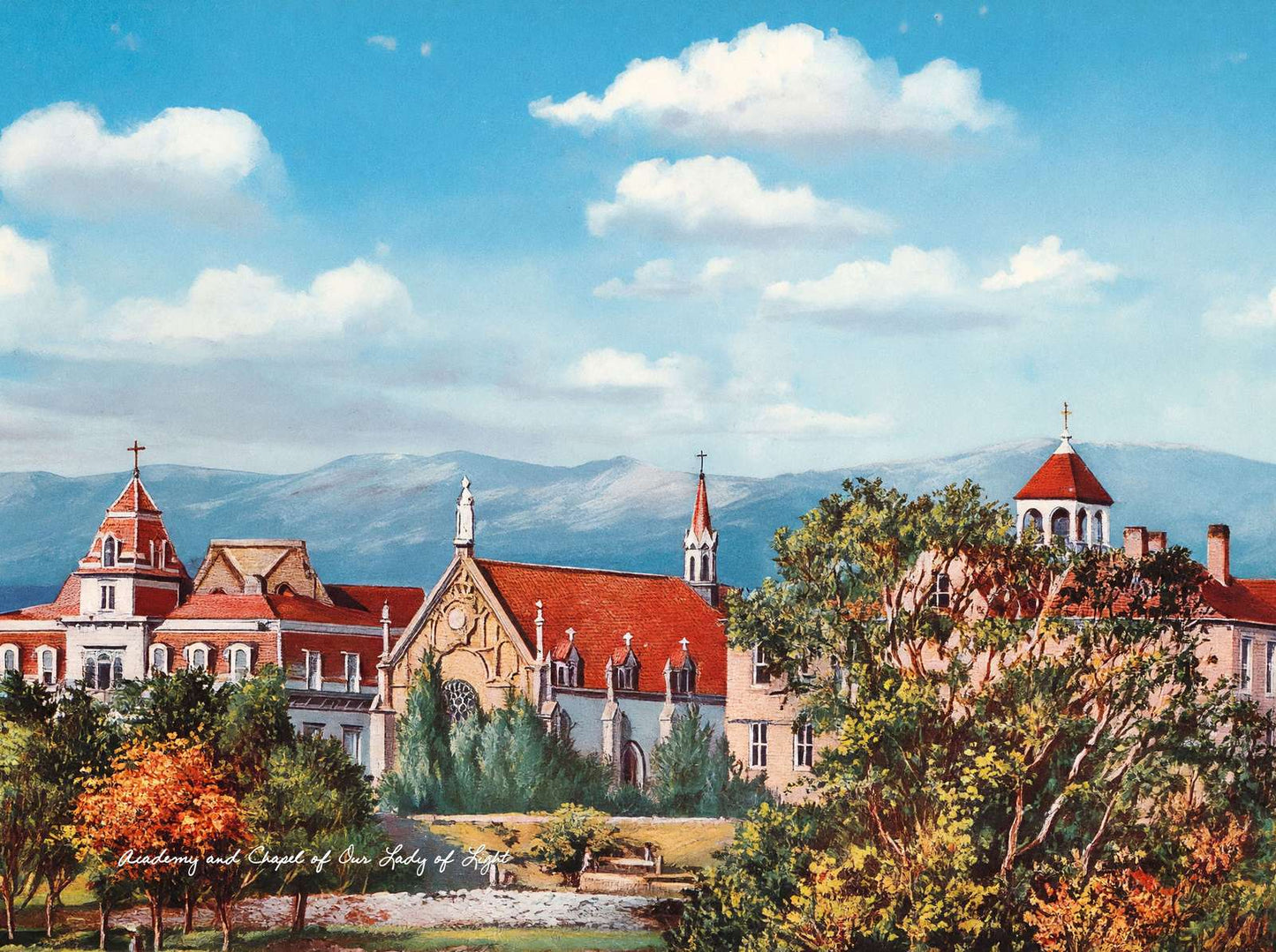 Academy and Chapel of Our Lady of Light in 1906 Vintage Print (6 Sizes)