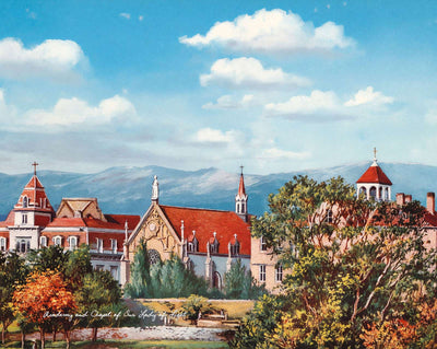 Academy and Chapel of Our Lady of Light vintage print