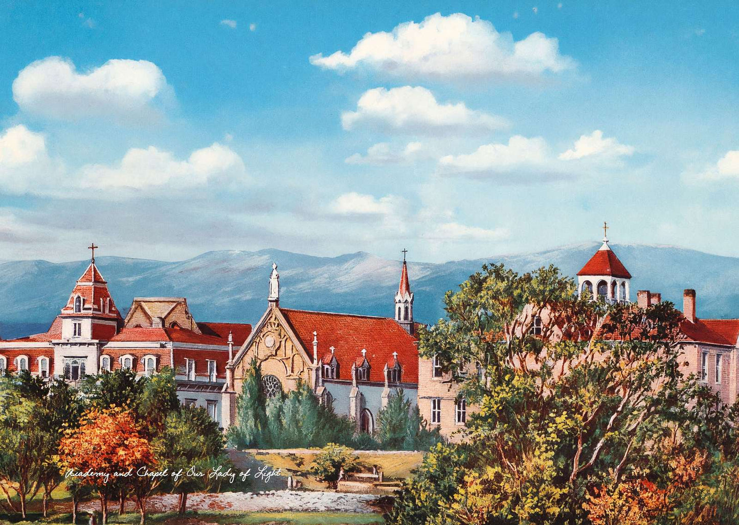 Academy and Chapel of Our Lady of Light in 1906 Vintage Print (6 Sizes)