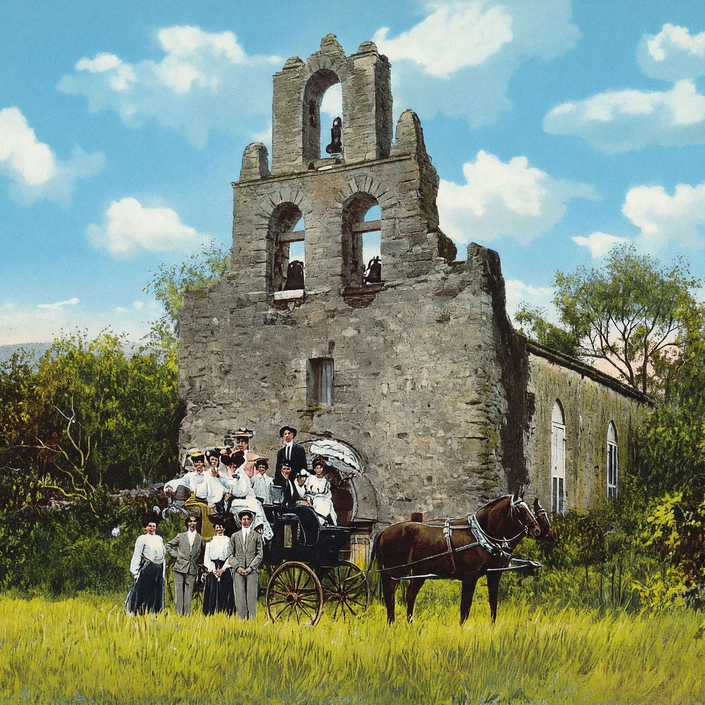 Mission San Francisco DE Espada in 1905 Vintage Print (7 Sizes) - Premium Print