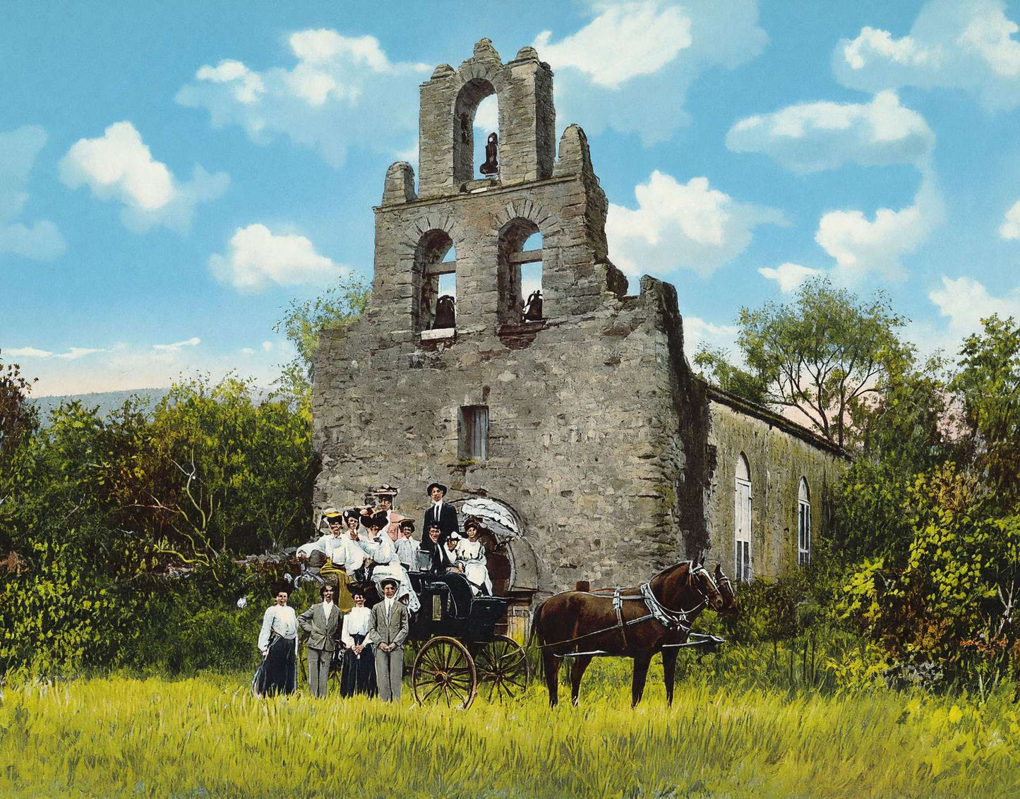 Mission San Francisco DE Espada in 1905 Vintage Print (7 Sizes) - Premium Print