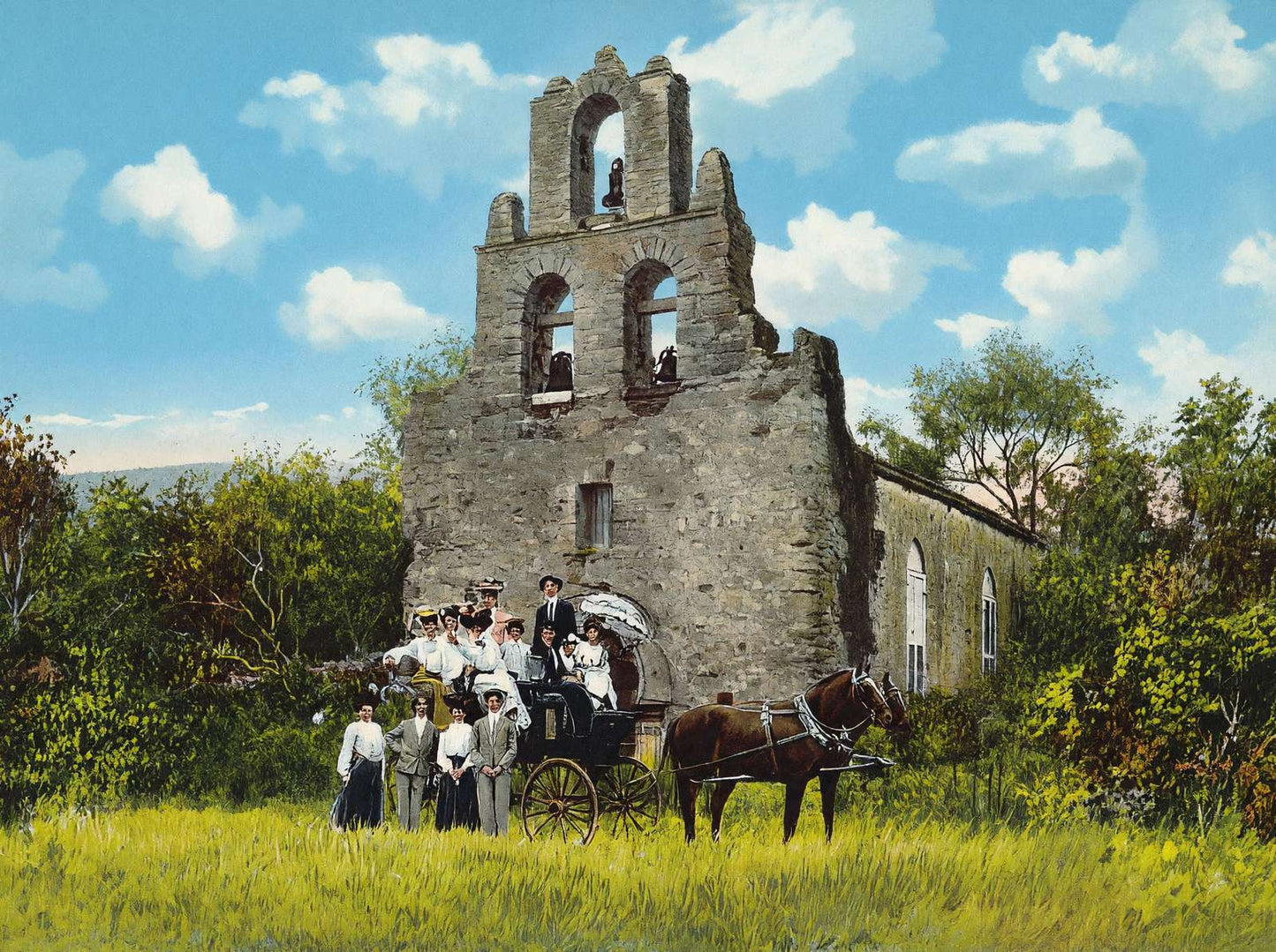 Mission San Francisco DE Espada in 1905 Vintage Print (7 Sizes) - Premium Print