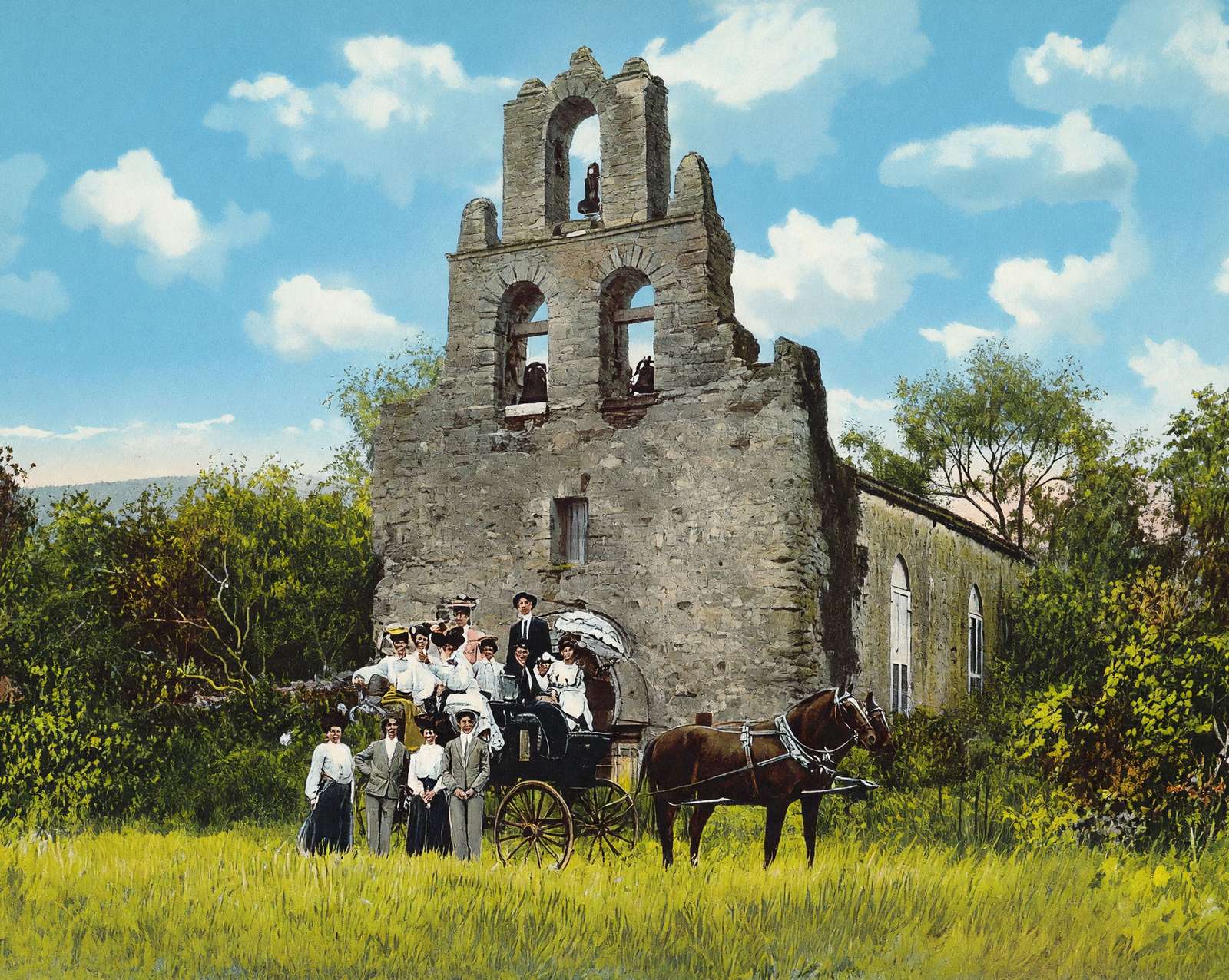 Mission San Francisco DE Espada in 1905 vintage print