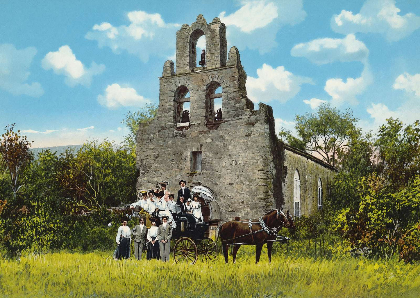 Mission San Francisco DE Espada in 1905 Vintage Print (7 Sizes) - Premium Print