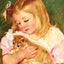 Sara Holding a Cat Fine Art Print 1908 Painting by Mary Cassatt (6 Sizes)