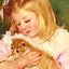 Sara Holding a Cat Fine Art Print 1908 Painting by Mary Cassatt (6 Sizes)