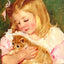 Sara Holding a Cat Fine Art Print 1908 Painting by Mary Cassatt (6 Sizes)