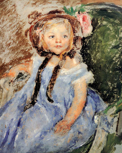 Sara in Dark Bonnet with Right Hand on Arm of Chair painting by Mary Cassatt