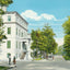 Oglethorpe Avenue in Savannah in 1905 vintage print