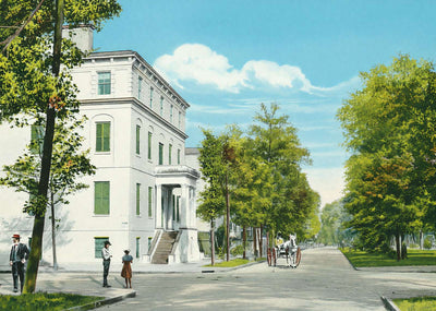 Oglethorpe Avenue Savannah GA in 1905 Vintage Print (7 Sizes) - Premium Quality
