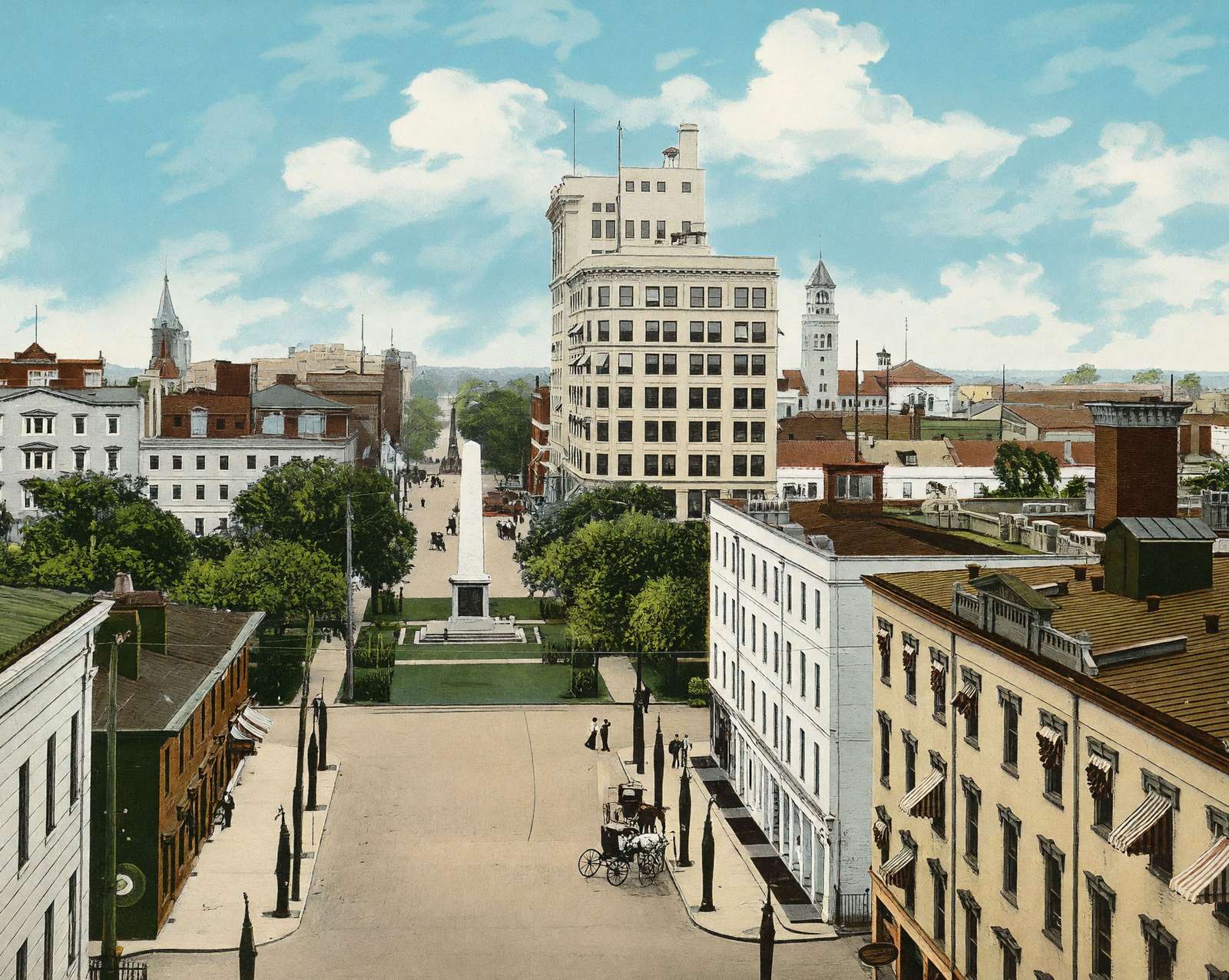 Bull Street from City Hall vintage print