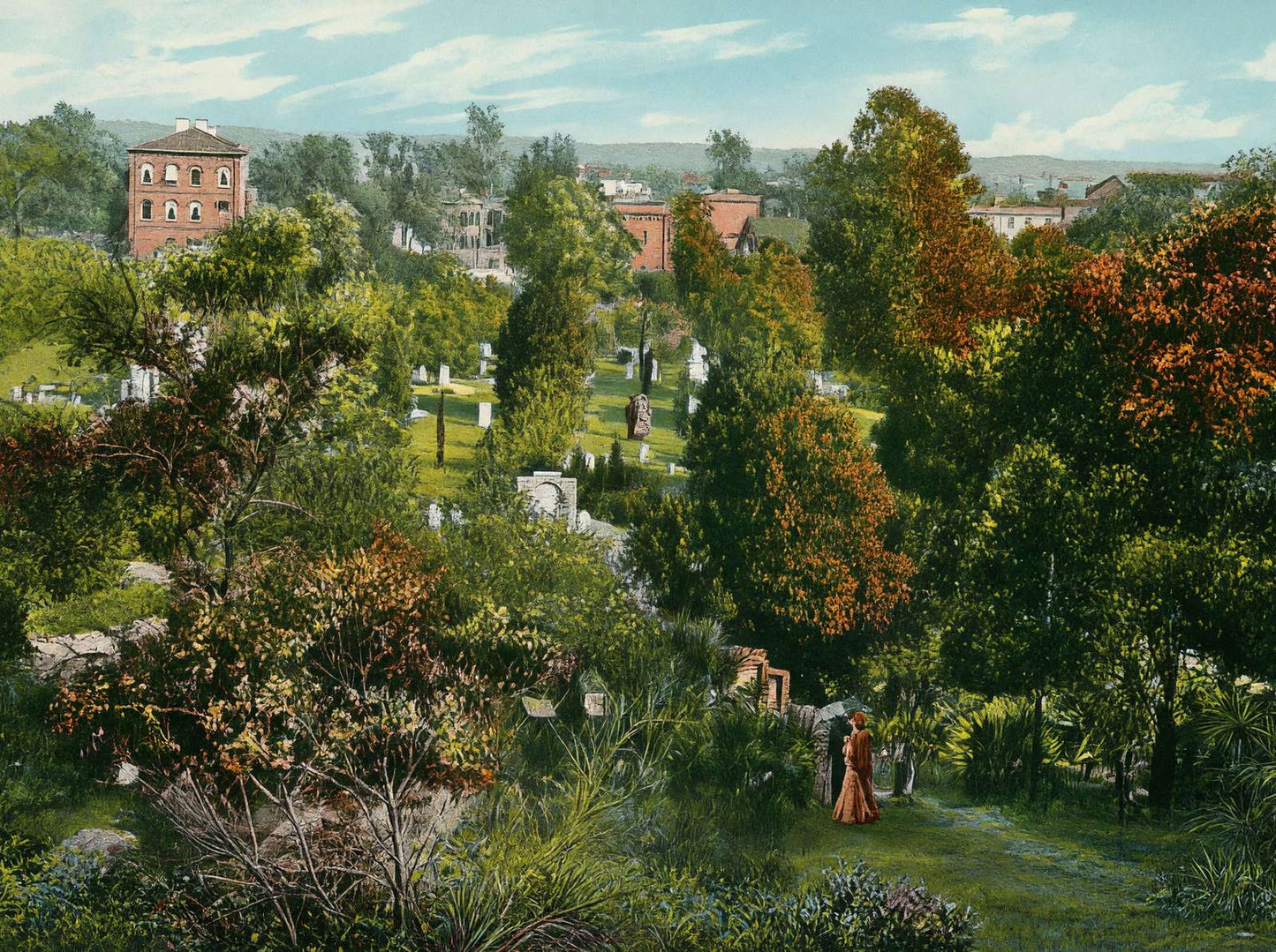 Colonial Park Savannah GA in 1905 Vintage Print (7 Sizes) - Retouched