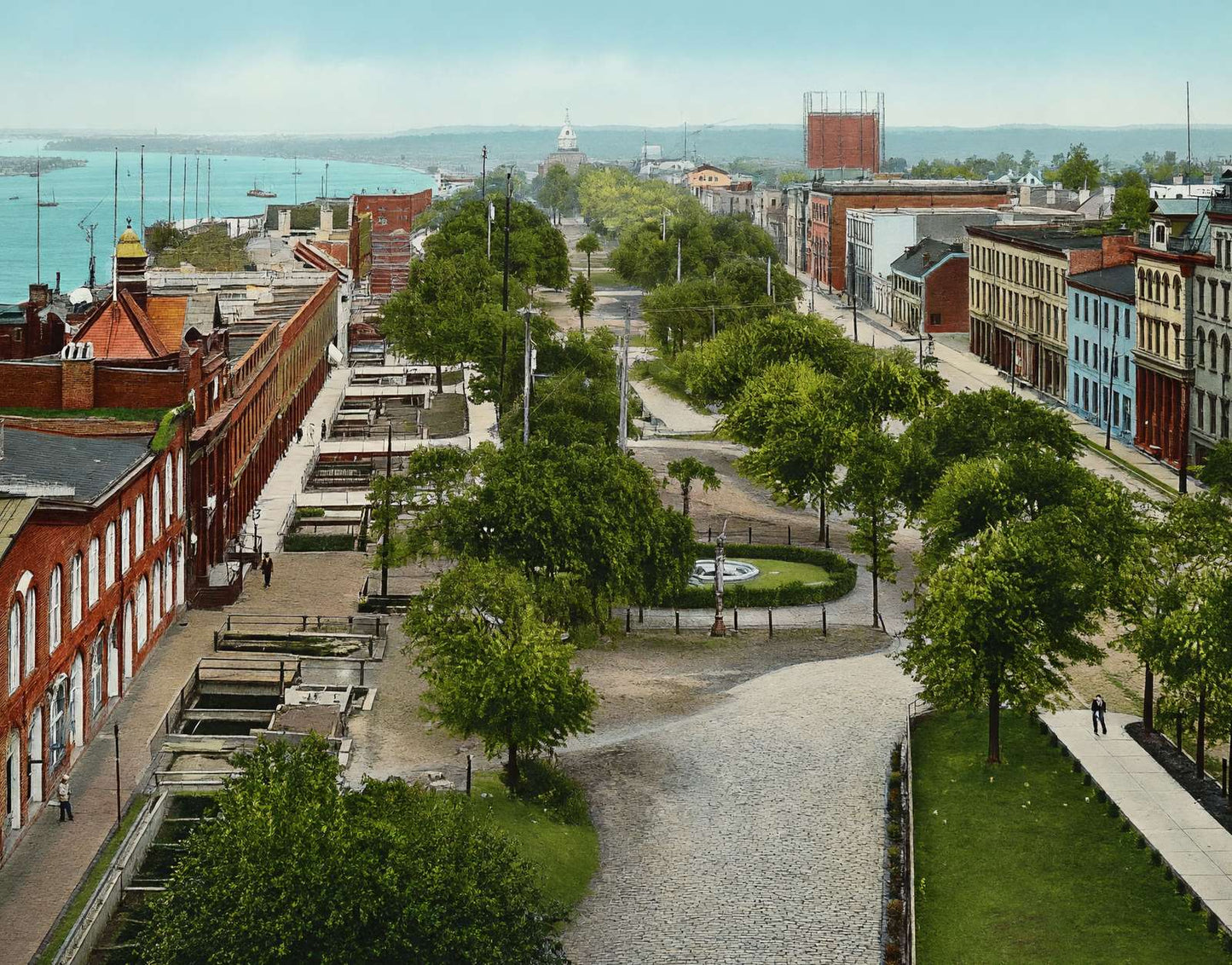 Bay Street from City Hall Savannah GA in 1905 Vintage Print (7 Sizes)