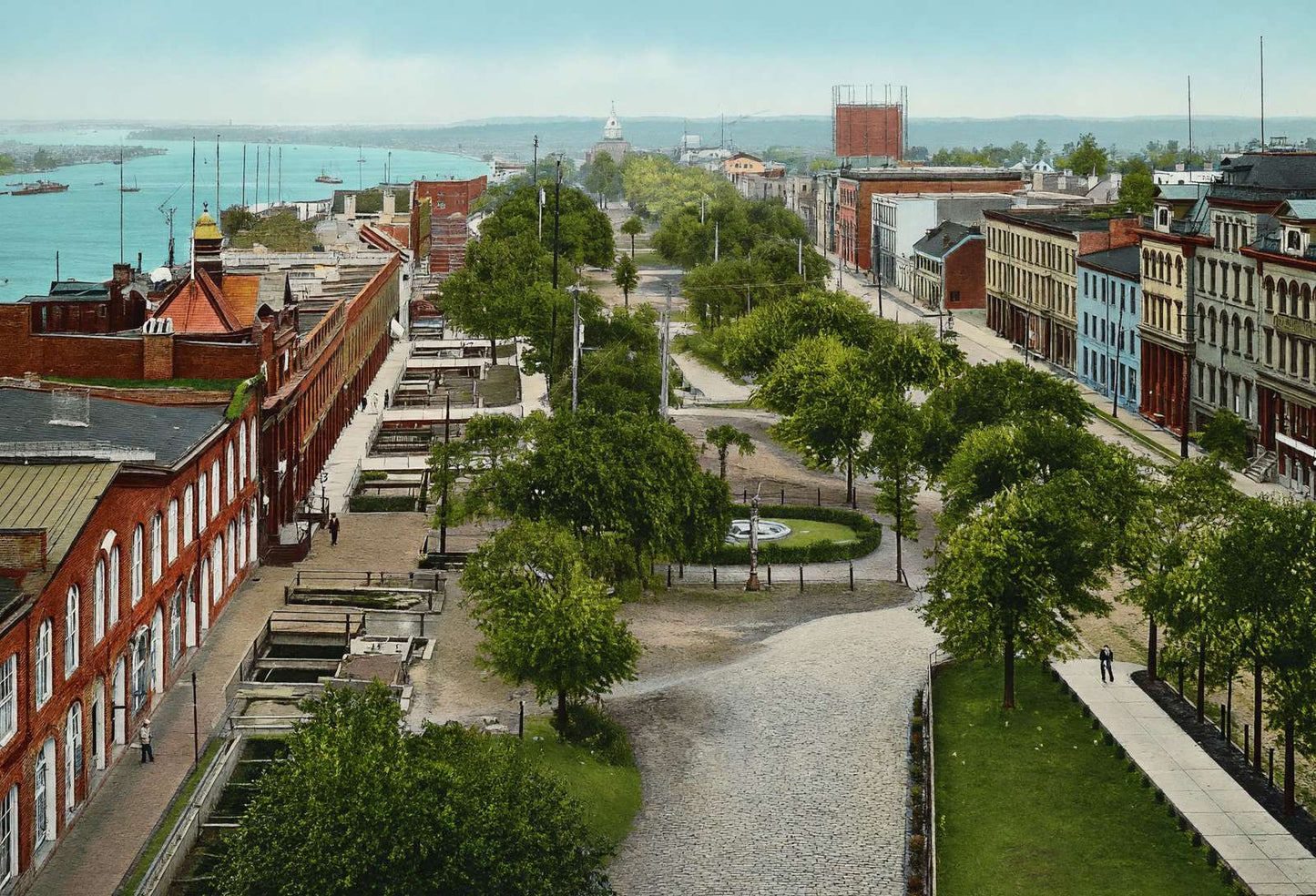 Bay Street from City Hall Savannah GA in 1905 Vintage Print (7 Sizes)
