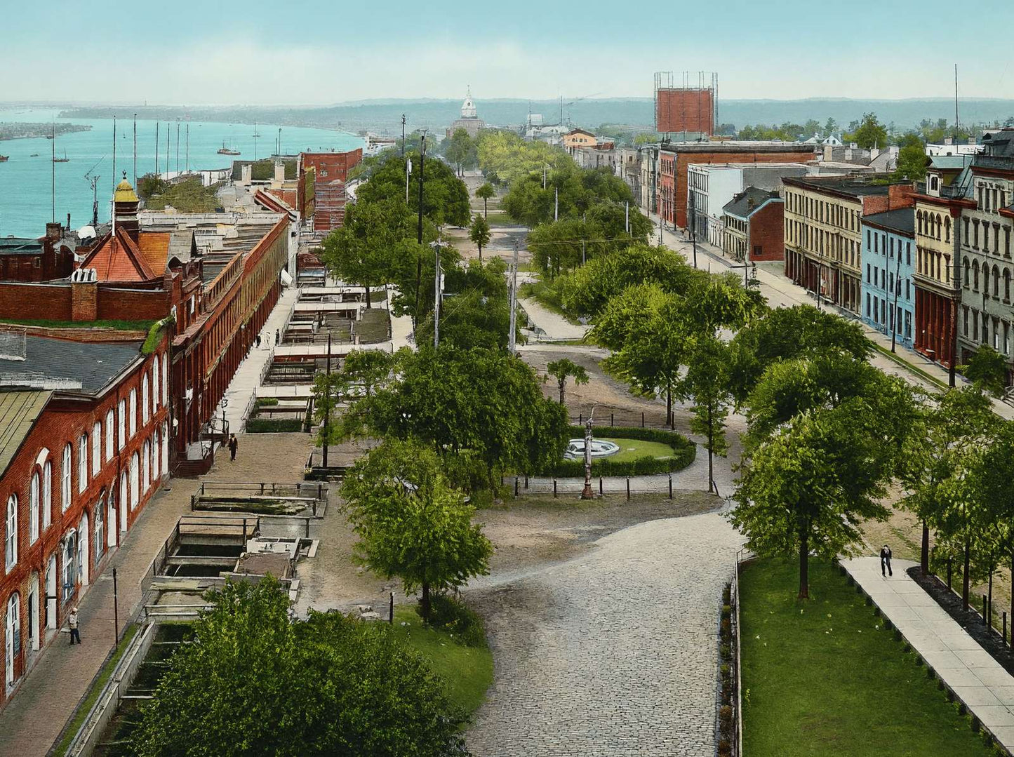 Bay Street from City Hall Savannah GA in 1905 Vintage Print (7 Sizes)