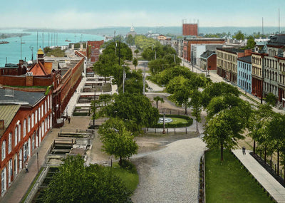 Bay Street from City Hall Savannah GA in 1905 Vintage Print (7 Sizes)