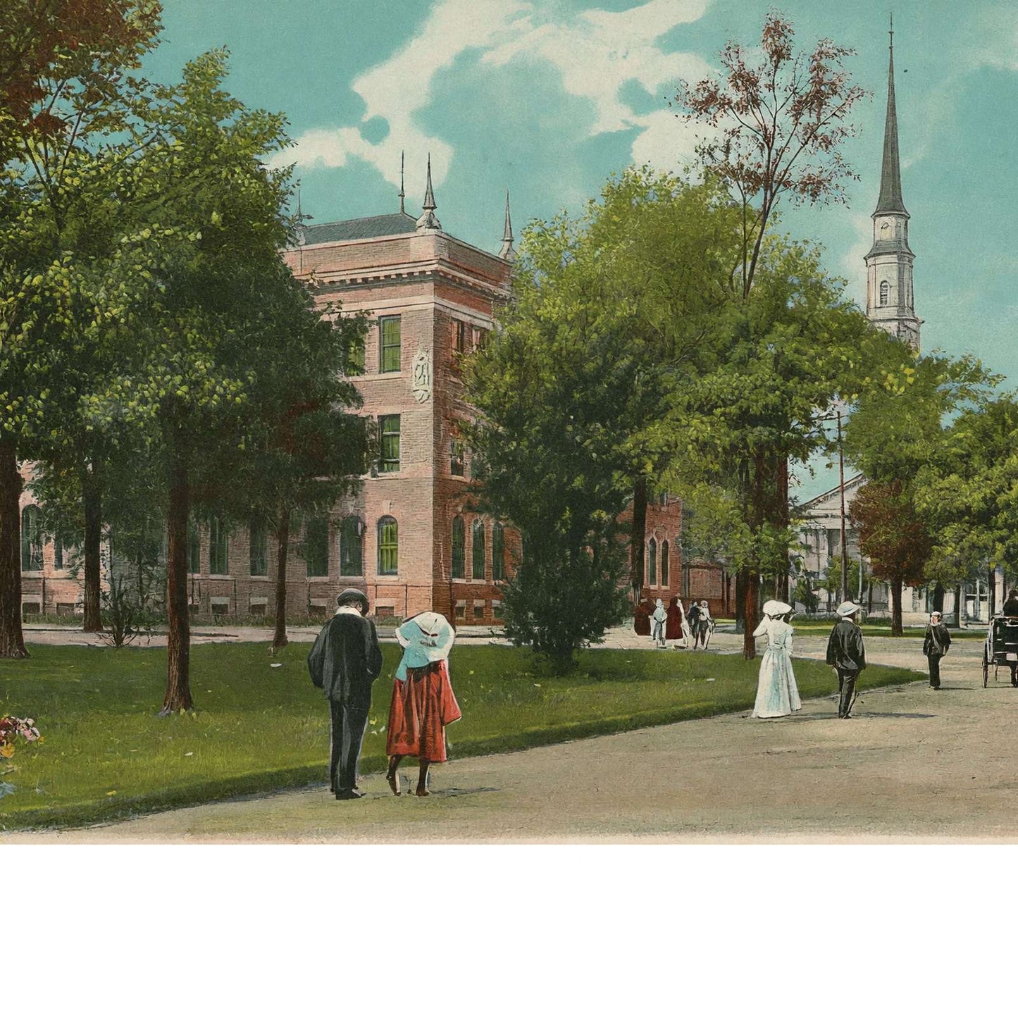 Oglethorpe Avenue Savannah GA in 1905 Vintage Print (7 Sizes) - Enhanced