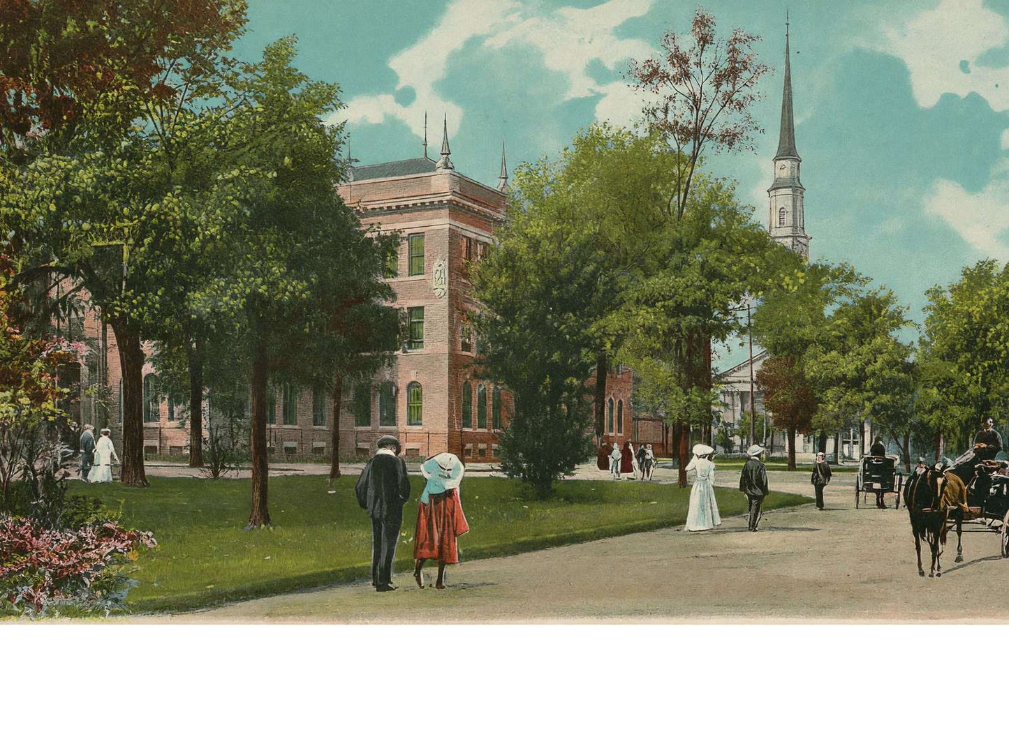 Oglethorpe Avenue Savannah GA in 1905 Vintage Print (7 Sizes) - Enhanced