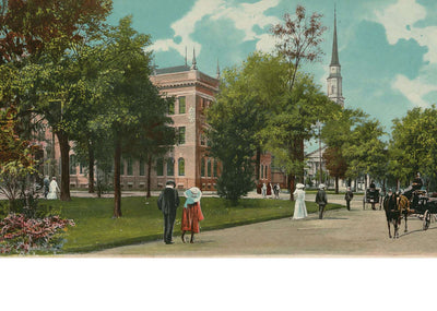 Oglethorpe Avenue Savannah GA in 1905 Vintage Print (7 Sizes) - Enhanced