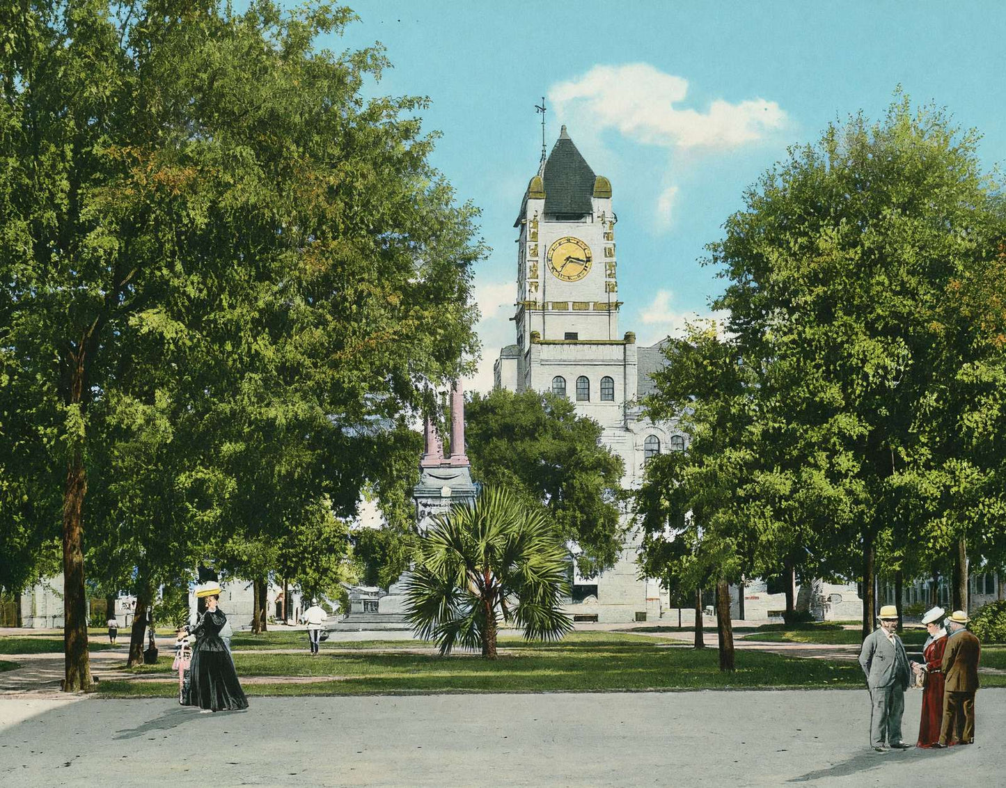 Wright Square Savannah GA in 1905 Vintage Print (7 Sizes) - Enhanced
