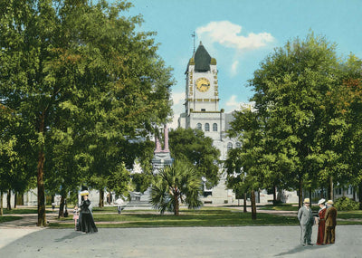Wright Square Savannah GA in 1905 Vintage Print (7 Sizes) - Enhanced