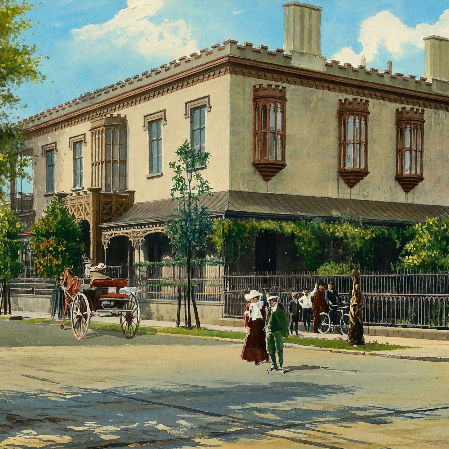 Sherman's Headquarters Savannah GA in 1905 Art Print (7 Sizes) - Premium Print