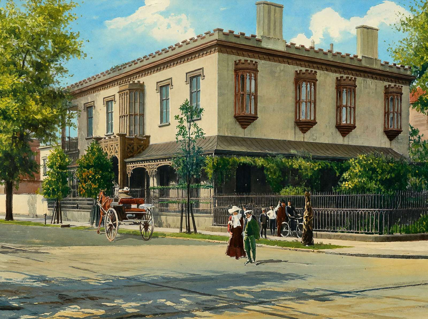 Sherman's Headquarters Savannah GA in 1905 Art Print (7 Sizes) - Premium Print