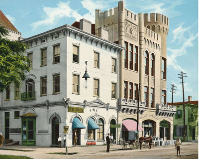 Knights of Pythias Castle Hall in 1905 vintage print