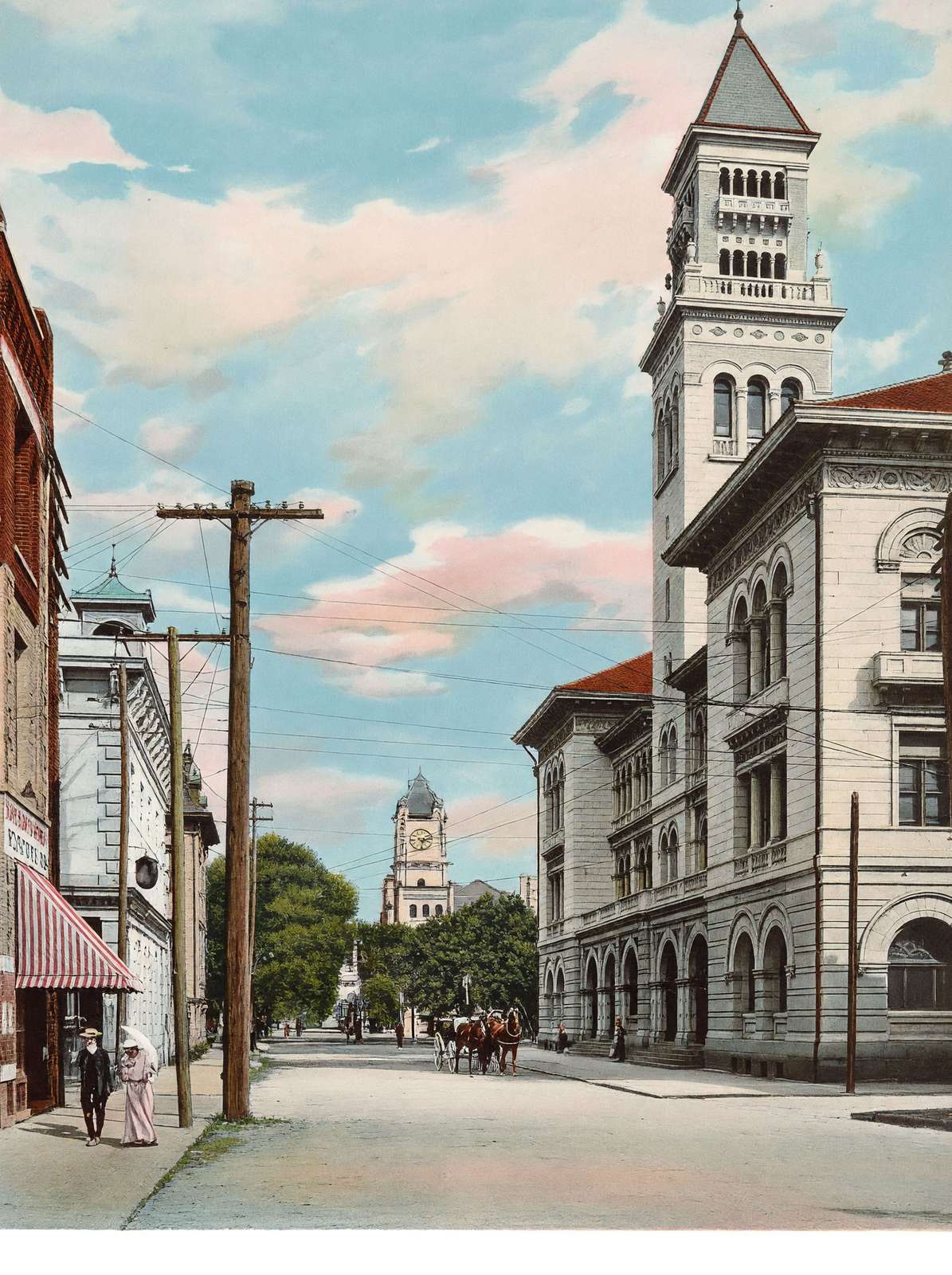 President Street Savannah GA in 1905 Vintage Print (7 Sizes) - Acid Free