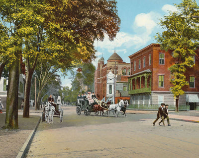 Bull Street from Monterey Square in 1905 vintage print