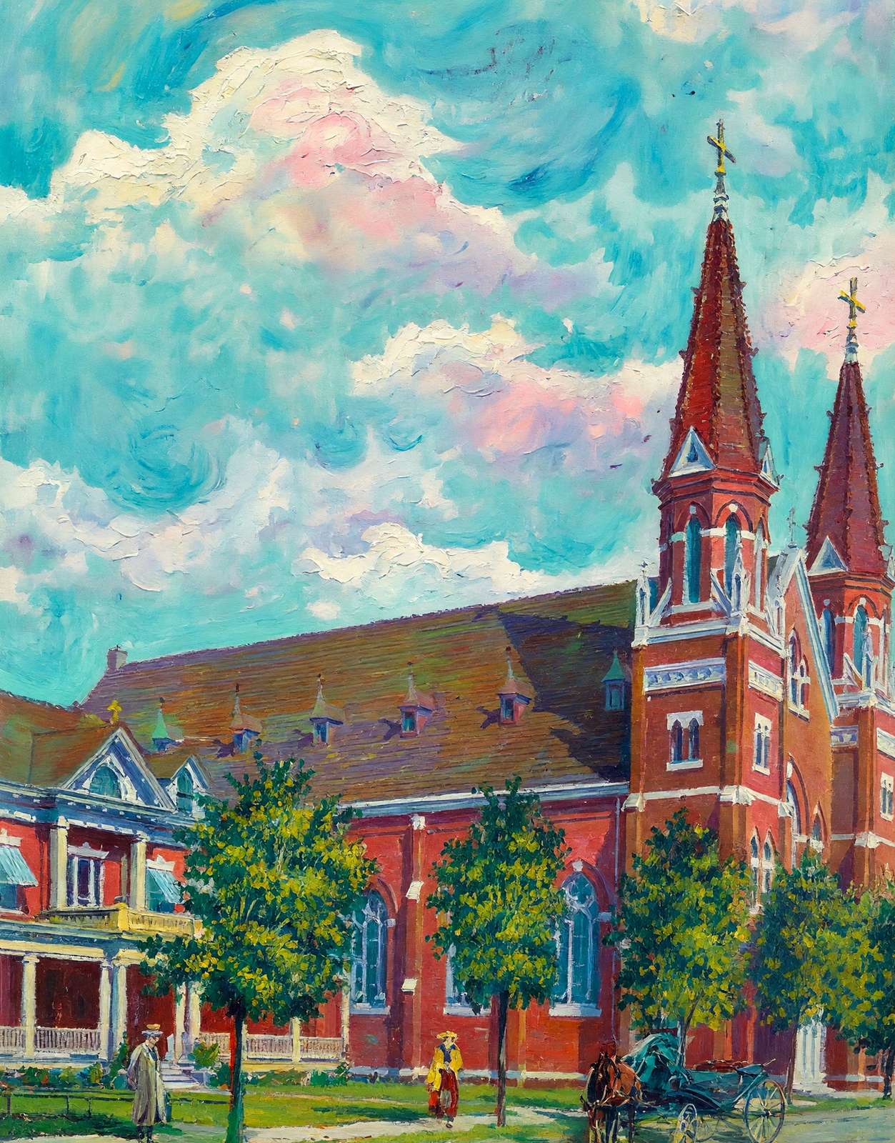 Sacred Heart Church Savannah GA in 1905 Art Print (7 Sizes) - Enhanced