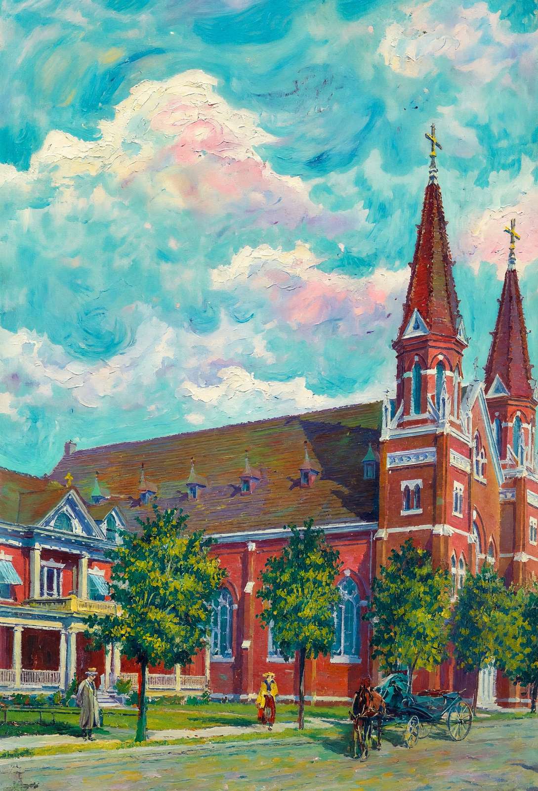 Sacred Heart Church Savannah GA in 1905 Art Print (7 Sizes) - Enhanced