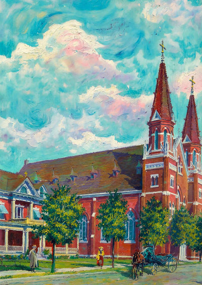 Sacred Heart Church Savannah GA in 1905 Art Print (7 Sizes) - Enhanced