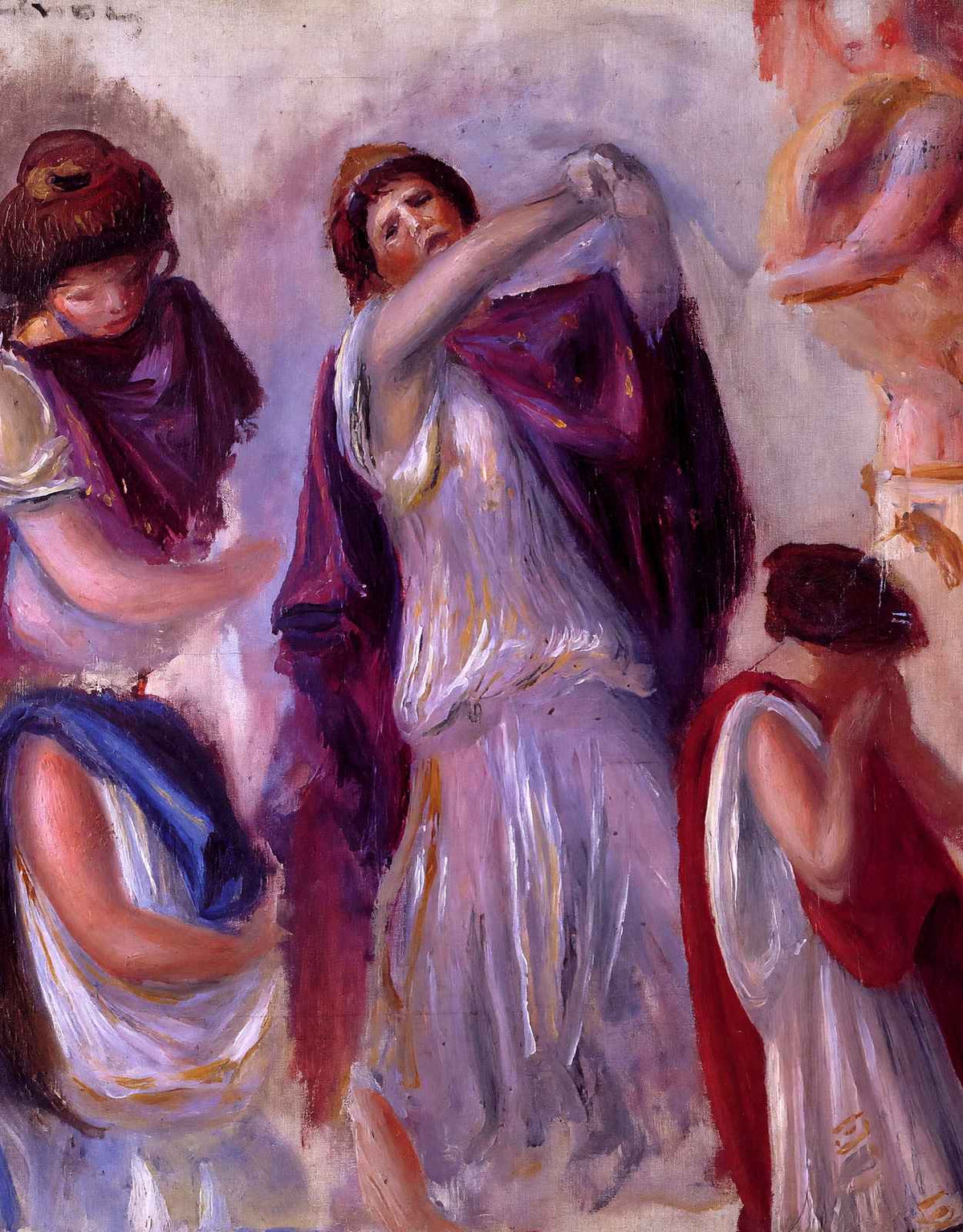 Scene Antique Femmes Aux Peplums Art Print 1895 by Renoir (6 Sizes) - Retouched