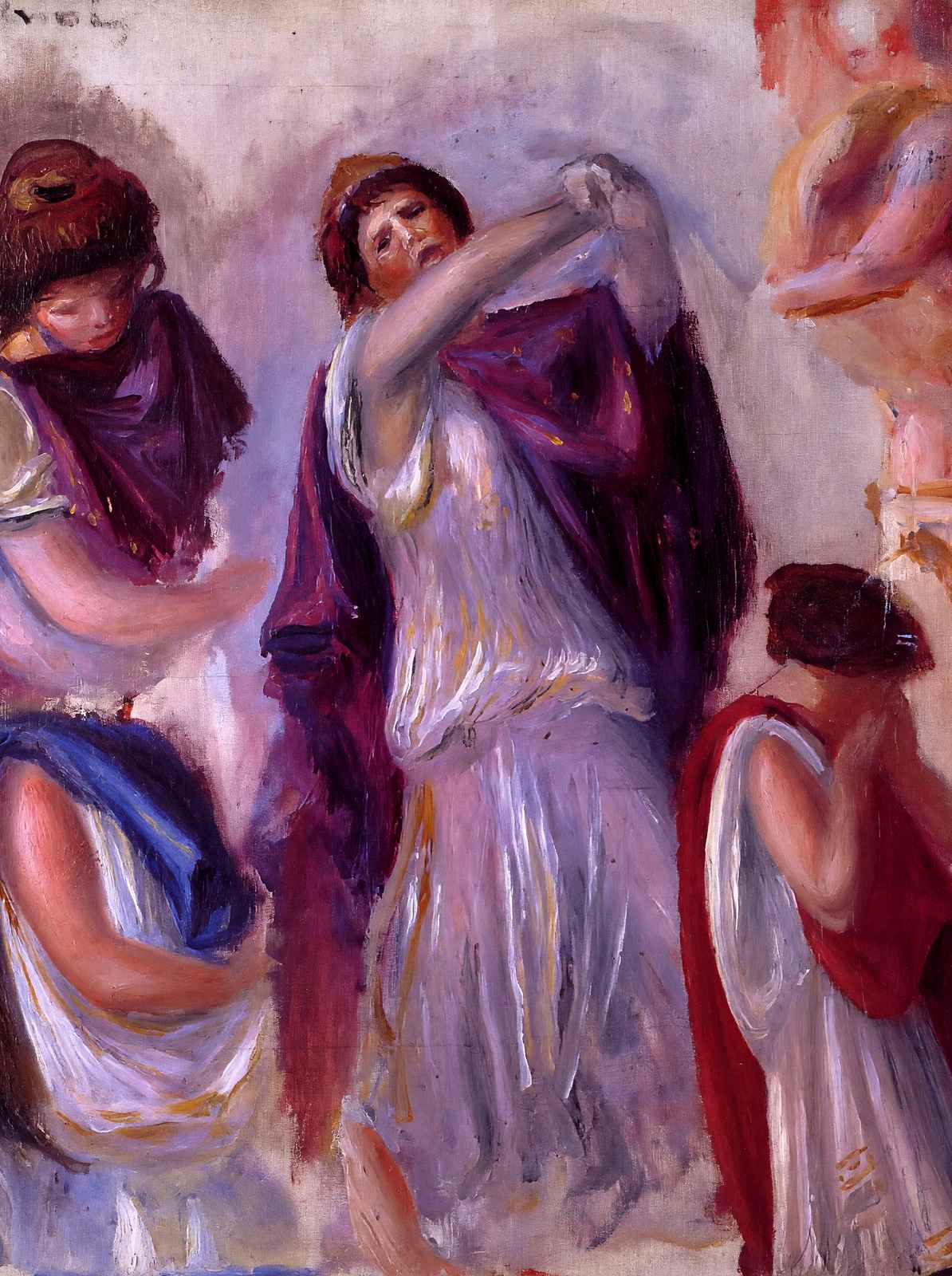 Scene Antique Femmes Aux Peplums Art Print 1895 by Renoir (6 Sizes) - Retouched