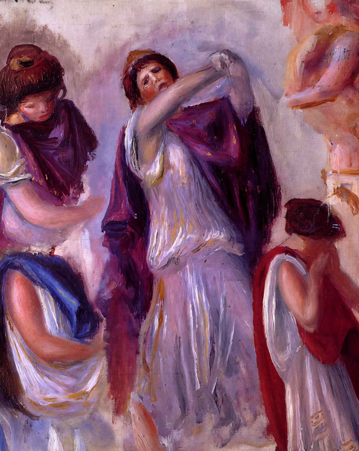 Scene Antique Femmes Aux Peplums painting print by Pierre-Auguste Renoir (1895)