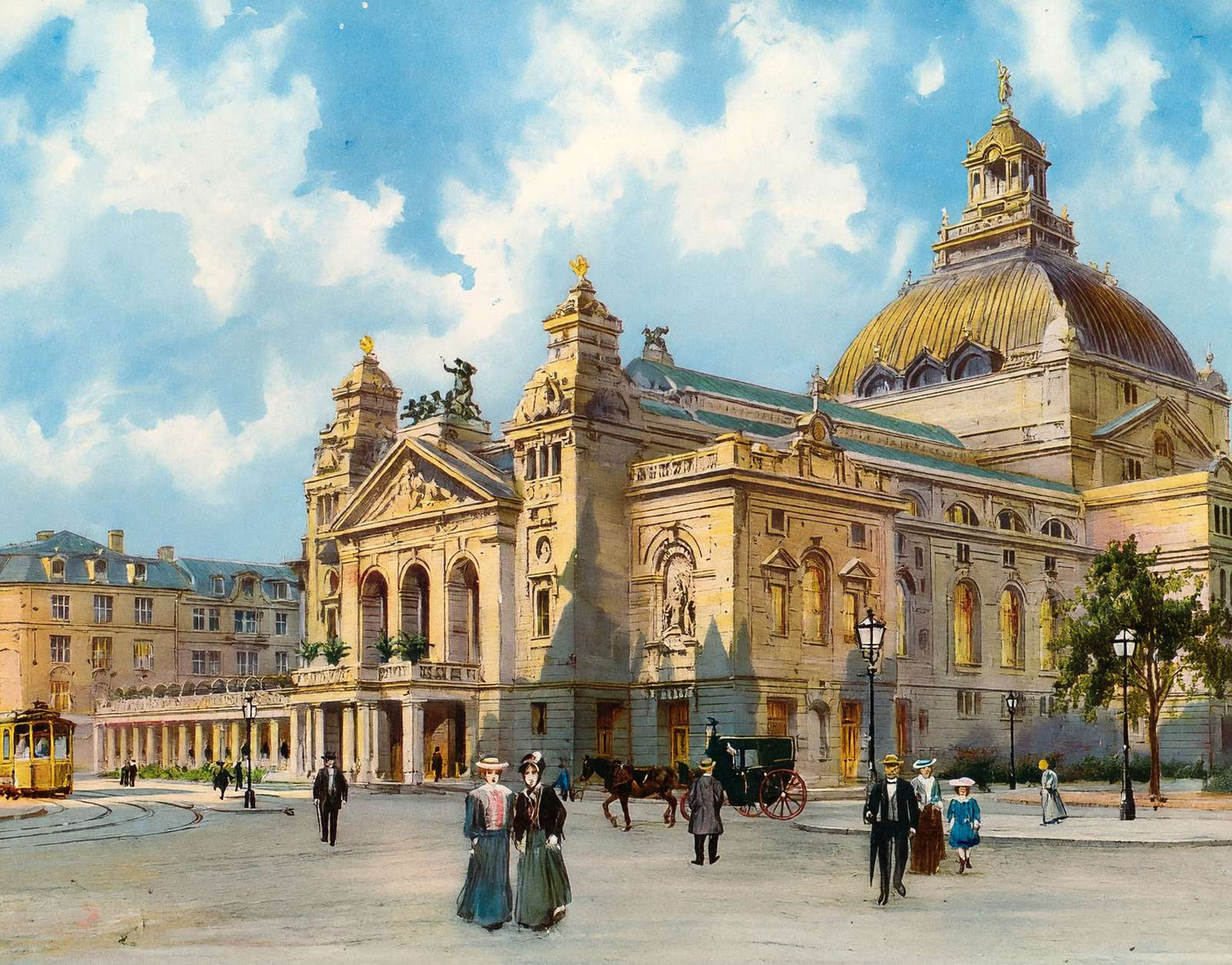 Schauspielhaus Frankfurt Vintage Print (7 Sizes) - Premium Print