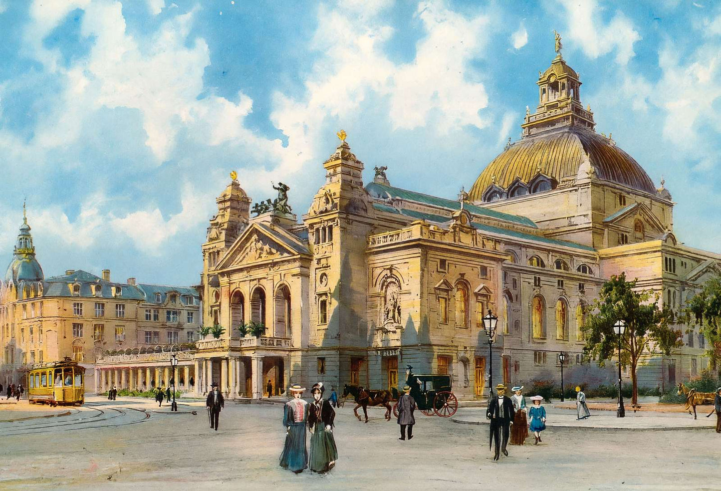 Schauspielhaus Frankfurt Vintage Print (7 Sizes) - Premium Print