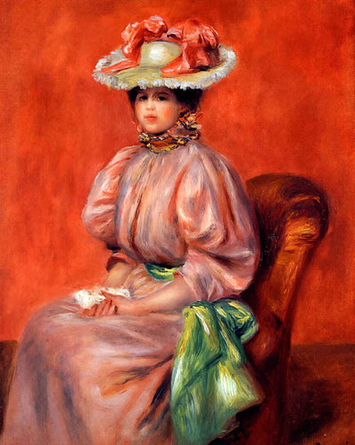 Seated Woman painting by Pierre-Auguste Renoir (1895)