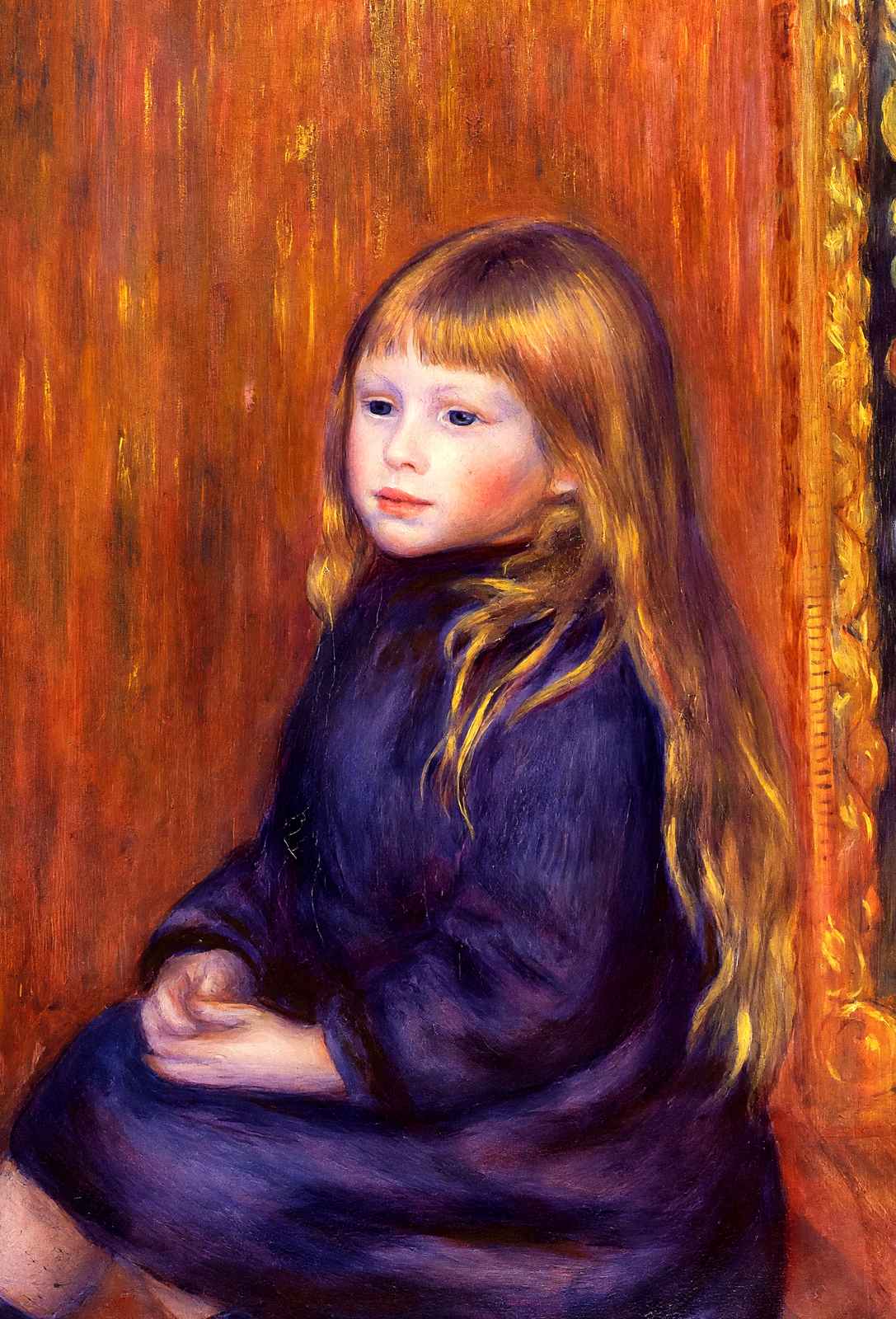 Seated Child in a Blue Dress 1889 by Pierre-Auguste Renoir Art Print (6 Sizes)