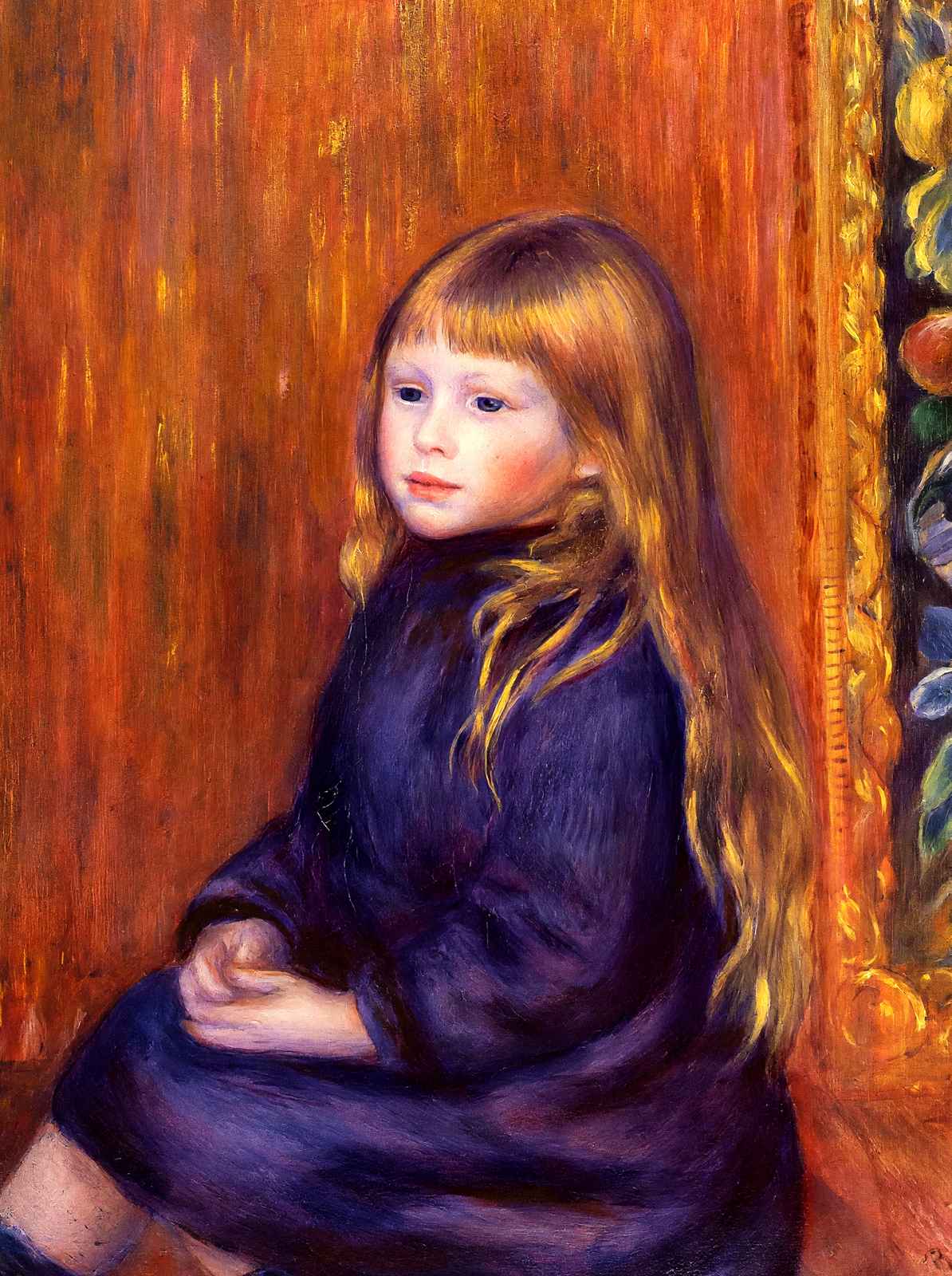 Seated Child in a Blue Dress 1889 by Pierre-Auguste Renoir Art Print (6 Sizes)