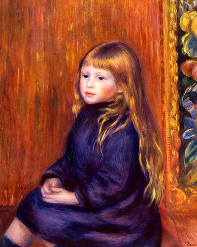 Seated Child in a Blue Dress fine art print by Pierre-Auguste Renoir (1889)