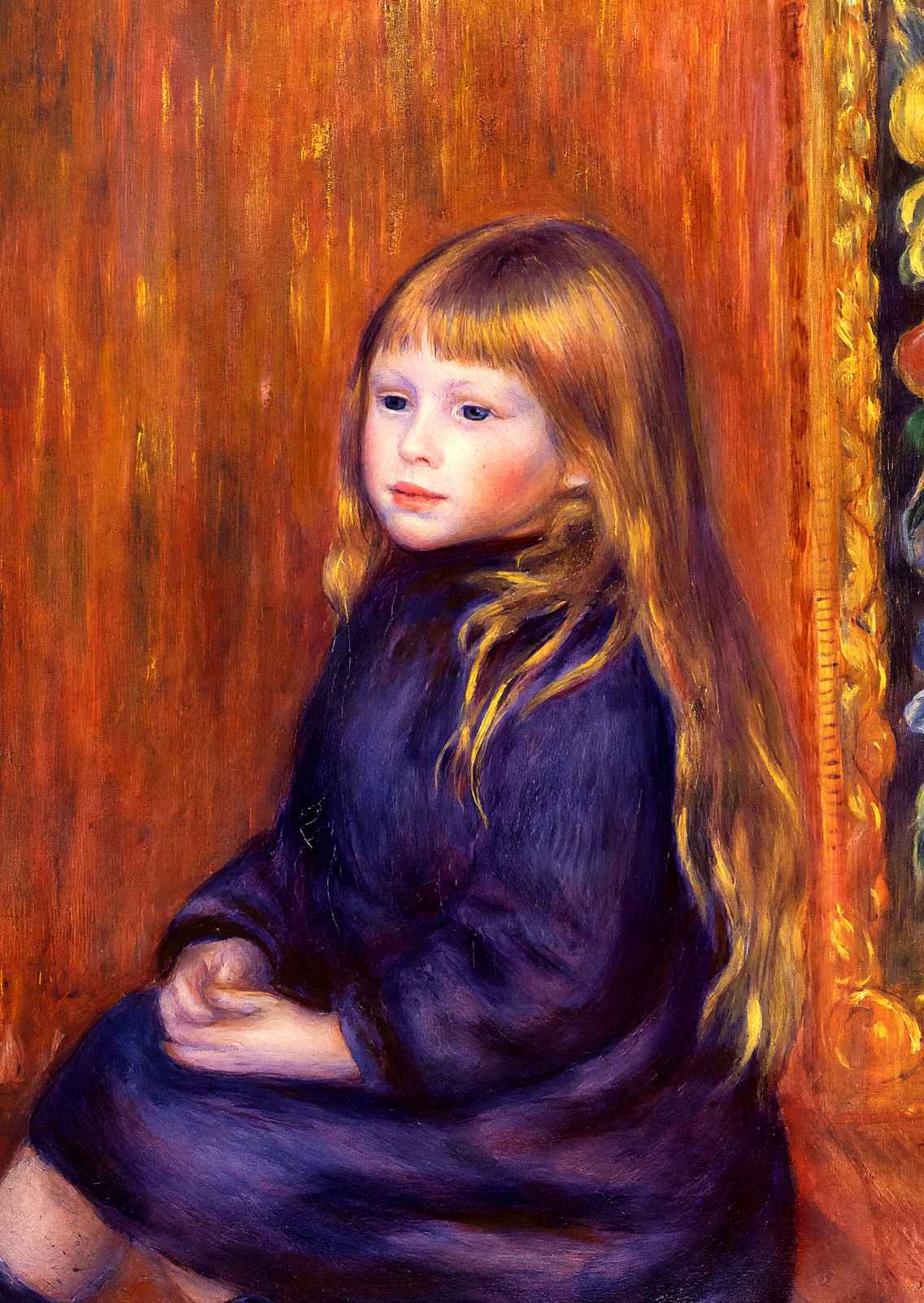 Seated Child in a Blue Dress 1889 by Pierre-Auguste Renoir Art Print (6 Sizes)