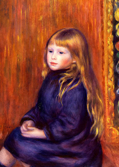 Seated Child in a Blue Dress 1889 by Pierre-Auguste Renoir Art Print (6 Sizes)