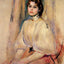 Seated Young Woman Art Print 1890 Painting by Pierre-Auguste Renoir (6 Sizes)