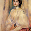 Seated Young Woman Art Print 1890 Painting by Pierre-Auguste Renoir (6 Sizes)