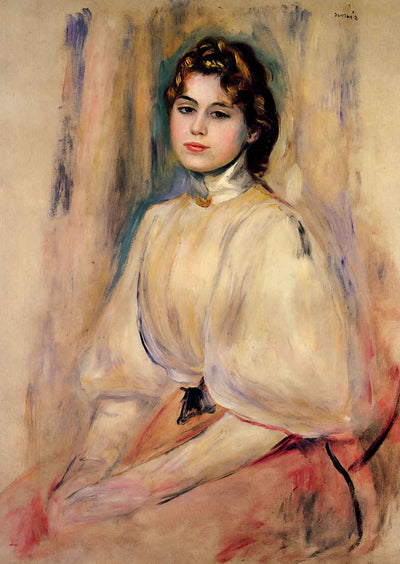 Seated Young Woman Art Print 1890 Painting by Pierre-Auguste Renoir (6 Sizes)